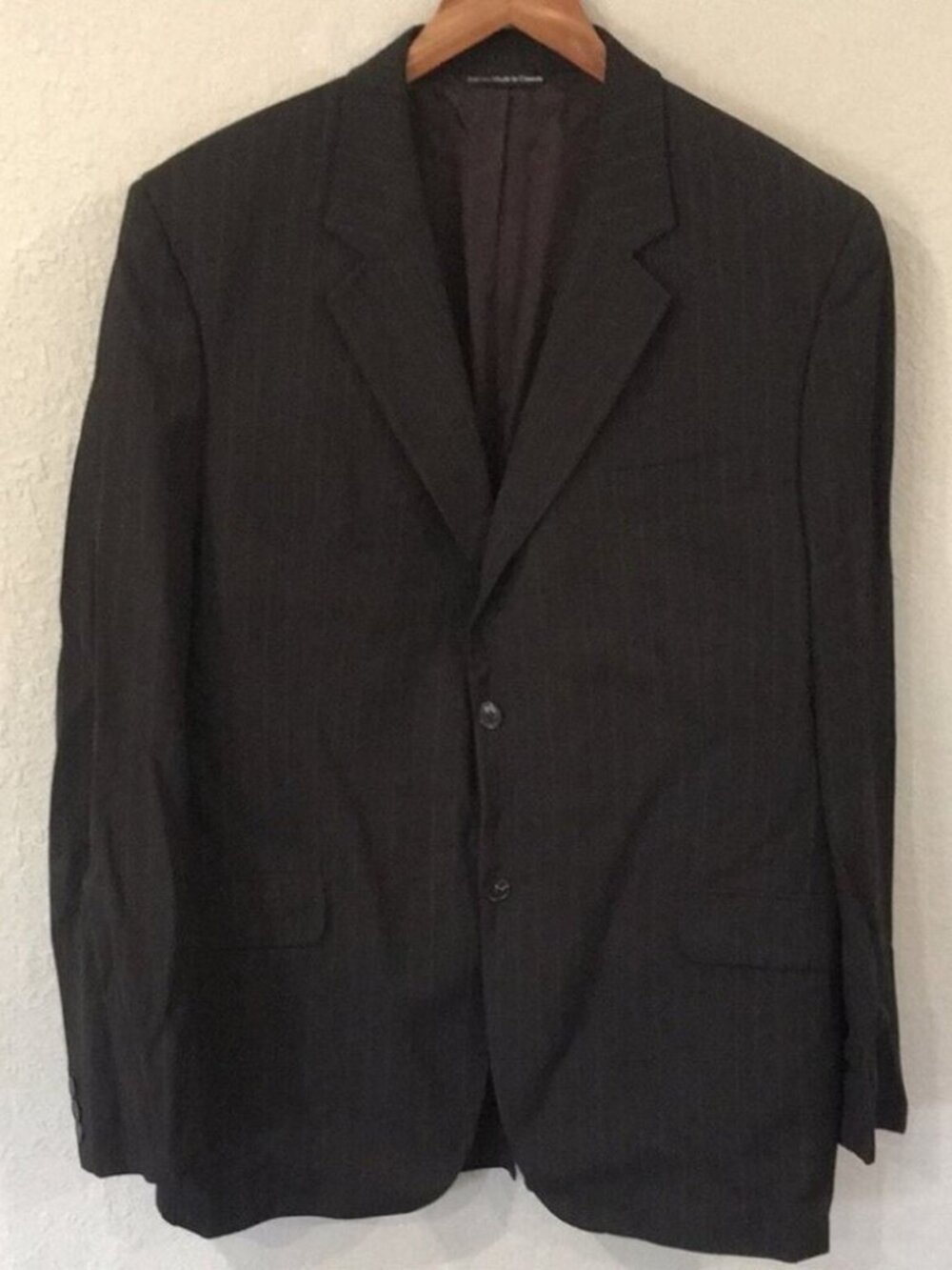 Paul‎ Dione Classic Men's 100% Wool Blazer 46L Stripes Suit Jacket
